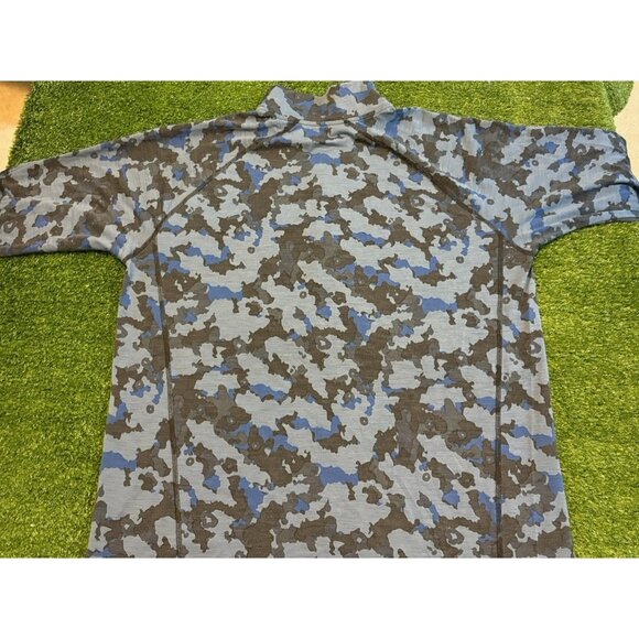 Outdoor Research 1/4 zip mens large blue camo apline onset merino 150 hiking D - Picture 10 of 14